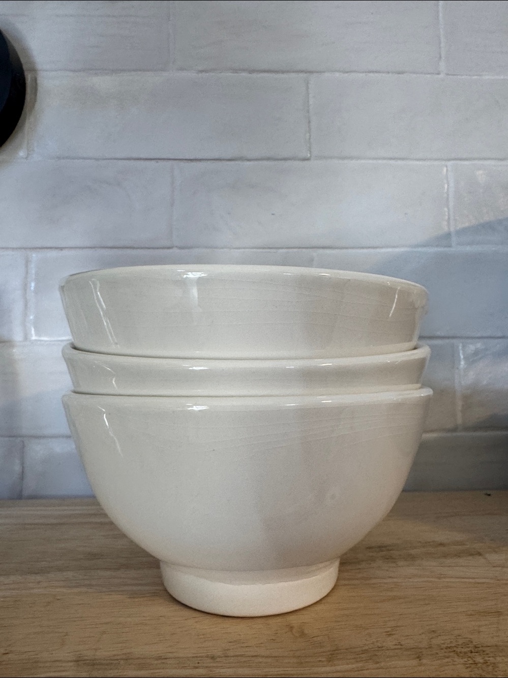 Over & Back Nestled White Ceramic Home Art Bowl - Made in Italy Set of 3